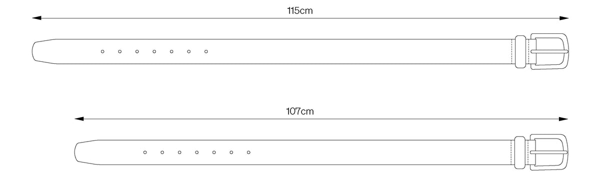 Cracked Belt - Black size chart